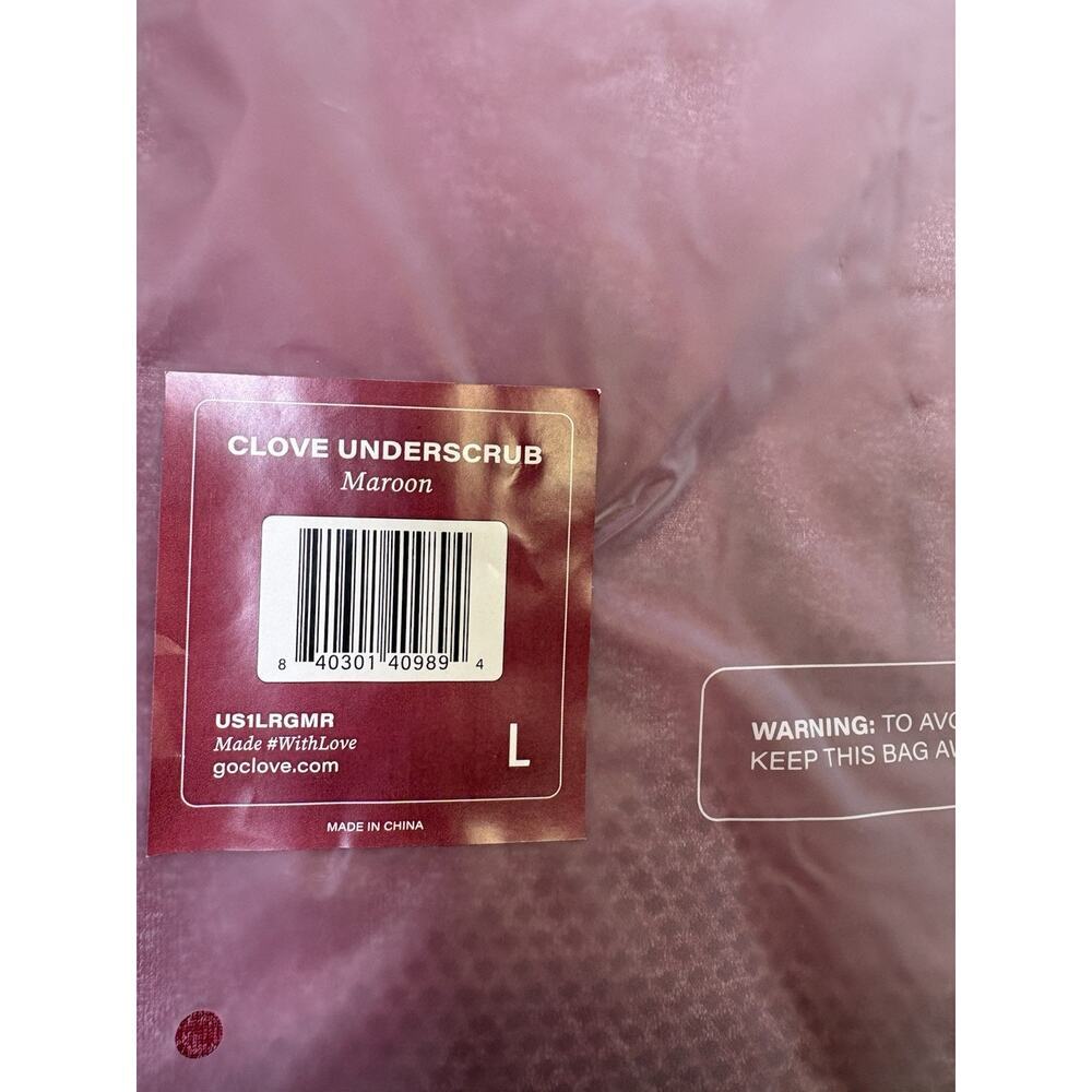 Clove Featherlite Underscrub Bundle Large Maroon Long Sleeve Tops NEW (2-Bundle) - Picture 8 of 10